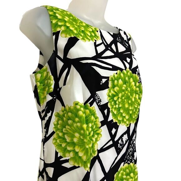 AGB Retro Neon Floral Office Formal Cocktail Sheath Sleeveless Midi Dress - Picture 3 of 7
